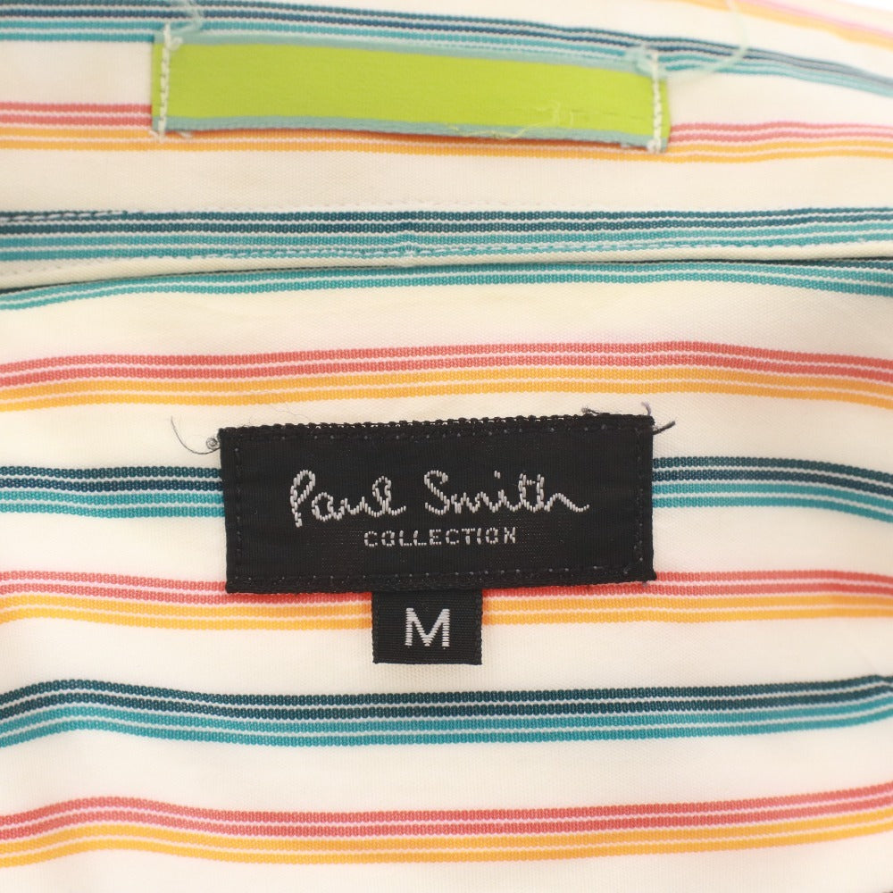 ■ Paul Smith ポールスミス シャツ トップス 長袖 襟 ボタン 胸ポケット ストライプ メンズ M マルチカラー