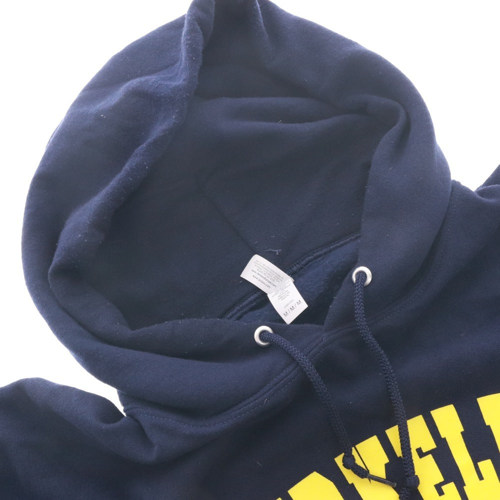 ■ JERZEES ジャージーズ スウェット パーカー トレーナー トップス 長袖 フード 紐 ロゴ メンズ M ネイビー系