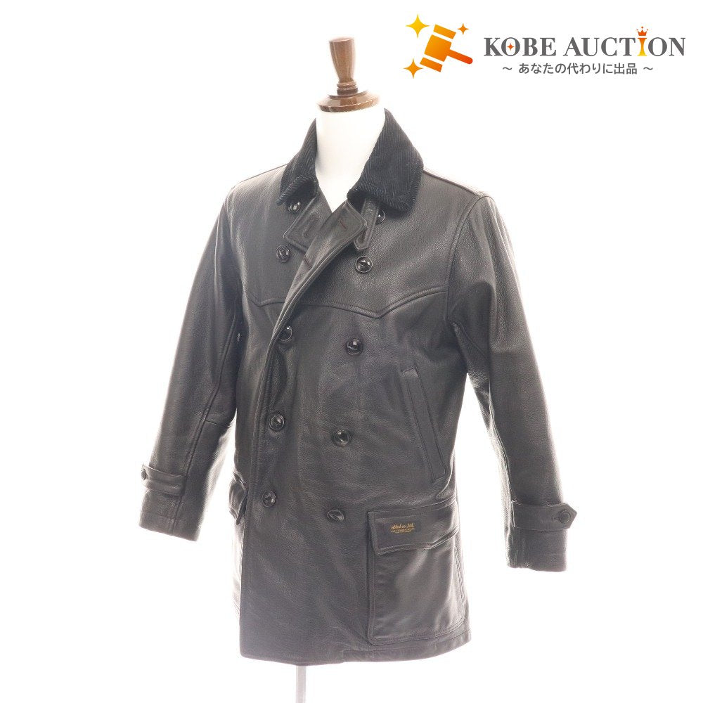 ■ ネイバーフッド レザージャケット ライダースジャケット アウター 革ジャン 牛革 コーデュロイ メンズ M ブラック