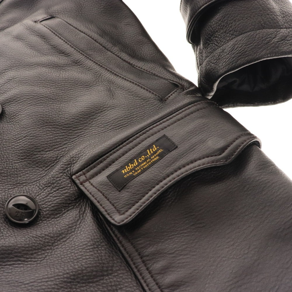 ■ ネイバーフッド レザージャケット ライダースジャケット アウター 革ジャン 牛革 コーデュロイ メンズ M ブラック