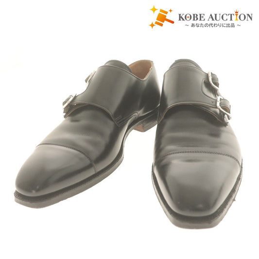 ■ クロケットアンドジョーンズ レザーシューズ 5170 U73698 革靴 ダブルモンクストラップ メンズ 6(24.5-25相当） ブラック 付属品付き