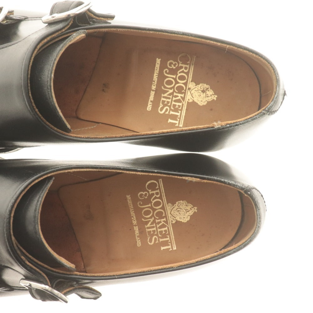 ■ クロケットアンドジョーンズ レザーシューズ 5170 U73698 革靴 ダブルモンクストラップ メンズ 6(24.5-25相当） ブラック 付属品付き