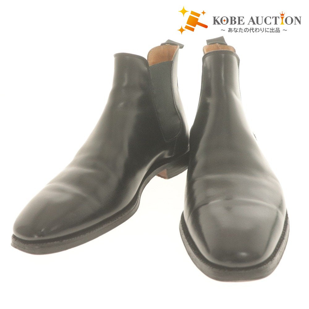 Crockett &amp; Jones Chelsea Boots 8831 U72432, Side Gore, Men's, Size 6 1/2 (equivalent to 25-25.5), Black, Includes Accessories