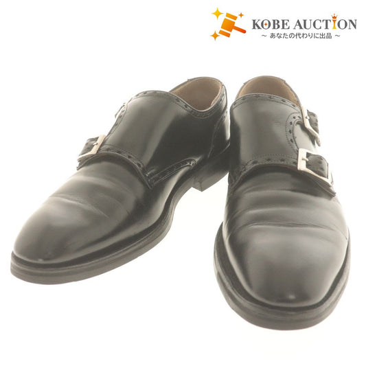 ■ アルフレッドサージェント レザーシューズ 6681 革靴 ダブルモンク イギリス製 メンズ 6 1/2(25cm相当）ブラック シューツリー付き