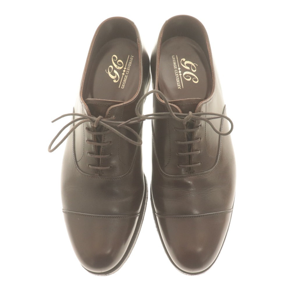 George Cleverley Dress Shoes 48401 Leather Cap Toe Business Shoes Men's Size 6 (equivalent to 24.5cm) Brown with Accessories