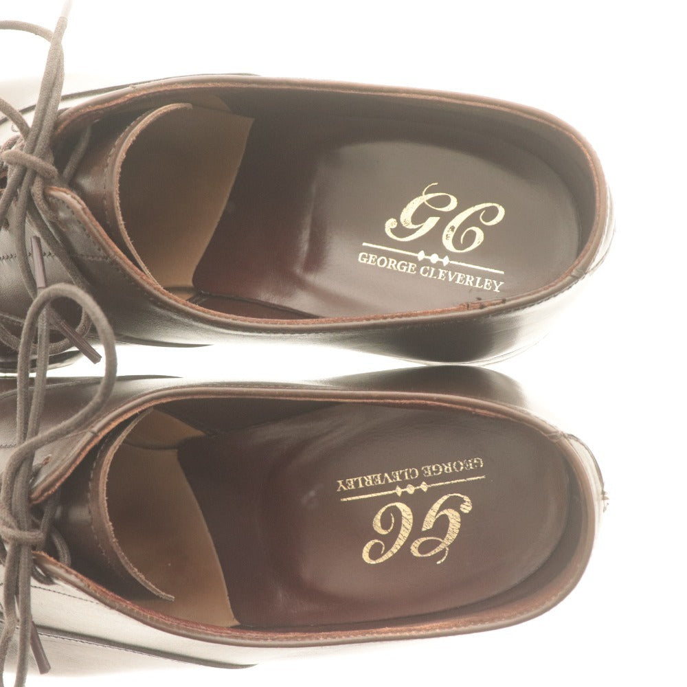 George Cleverley Dress Shoes 48401 Leather Cap Toe Business Shoes Men's Size 6 (equivalent to 24.5cm) Brown with Accessories