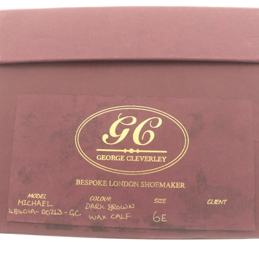 George Cleverley Dress Shoes 48401 Leather Cap Toe Business Shoes Men's Size 6 (equivalent to 24.5cm) Brown with Accessories