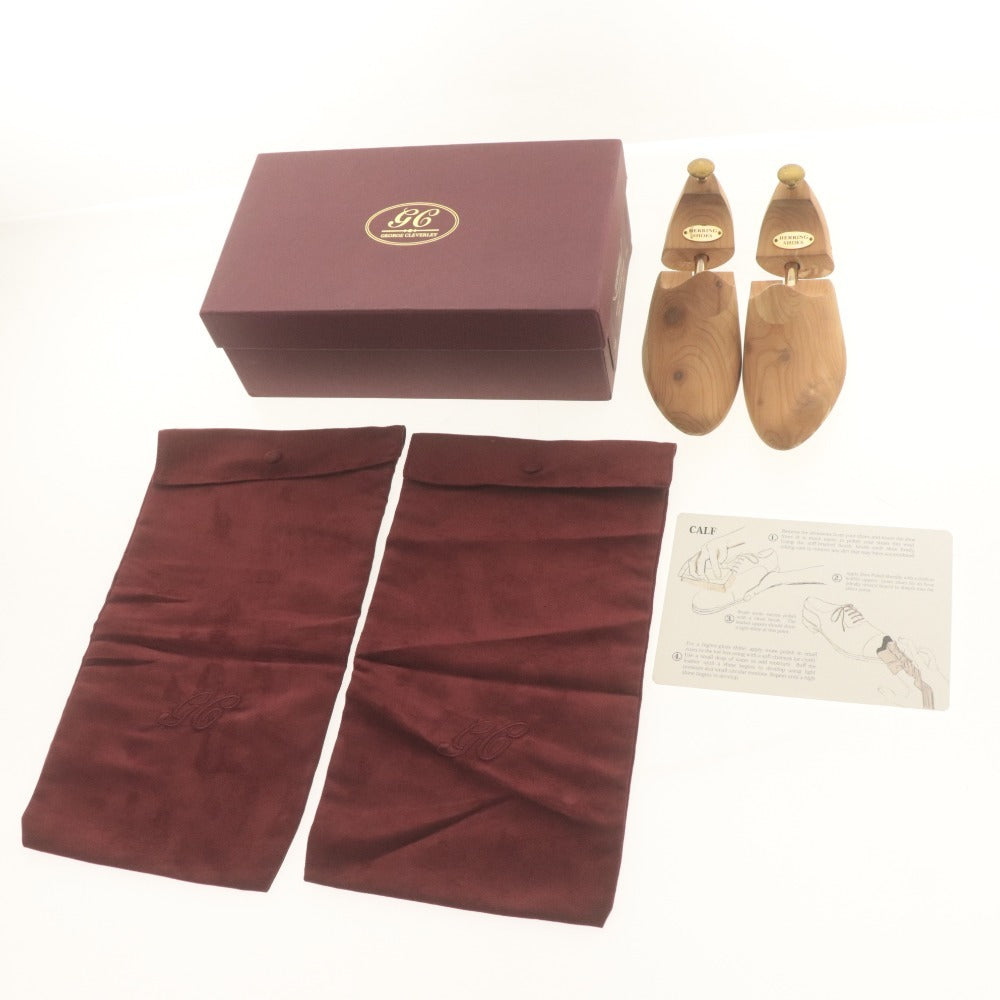 George Cleverley Dress Shoes 48401 Leather Cap Toe Business Shoes Men's Size 6 (equivalent to 24.5cm) Brown with Accessories