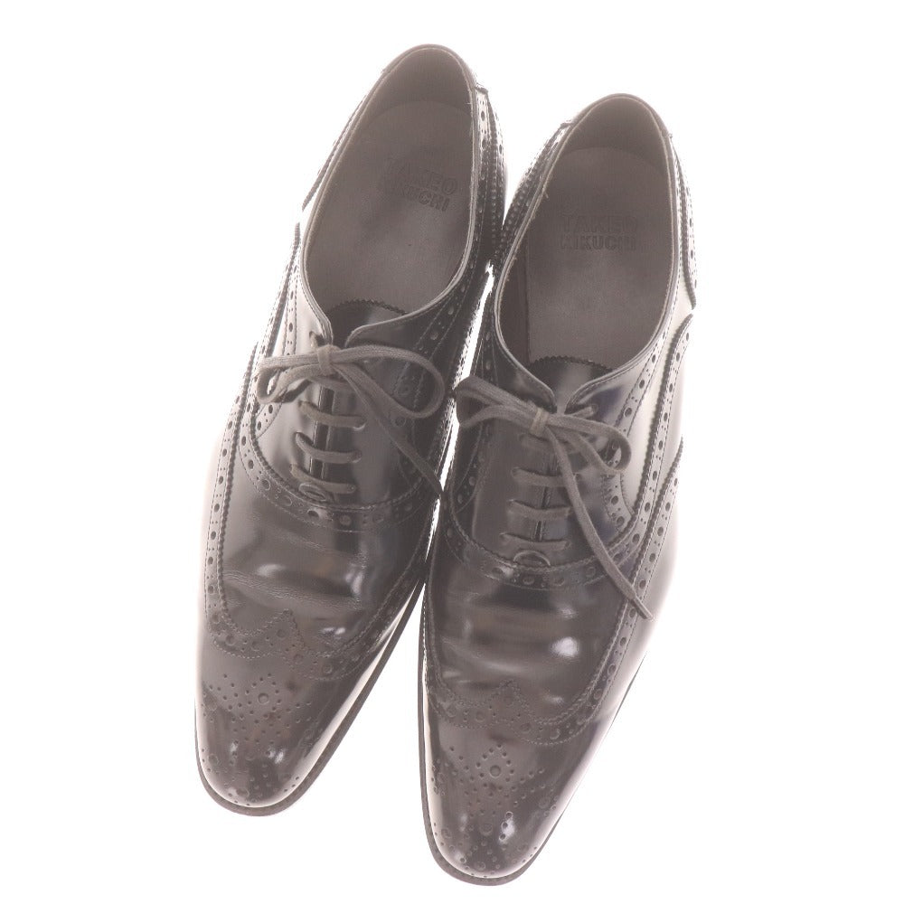 ■ タケオキクチ ドレスシューズ 070-01337 オックスフォード ウィングチップ 革靴 メンズ 06 （26.5～27.0相当） ブラック