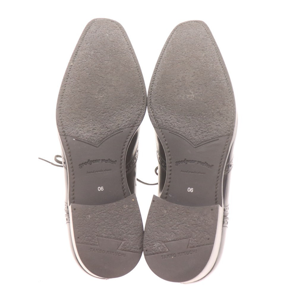 ■ タケオキクチ ドレスシューズ 070-01337 オックスフォード ウィングチップ 革靴 メンズ 06 （26.5～27.0相当） ブラック