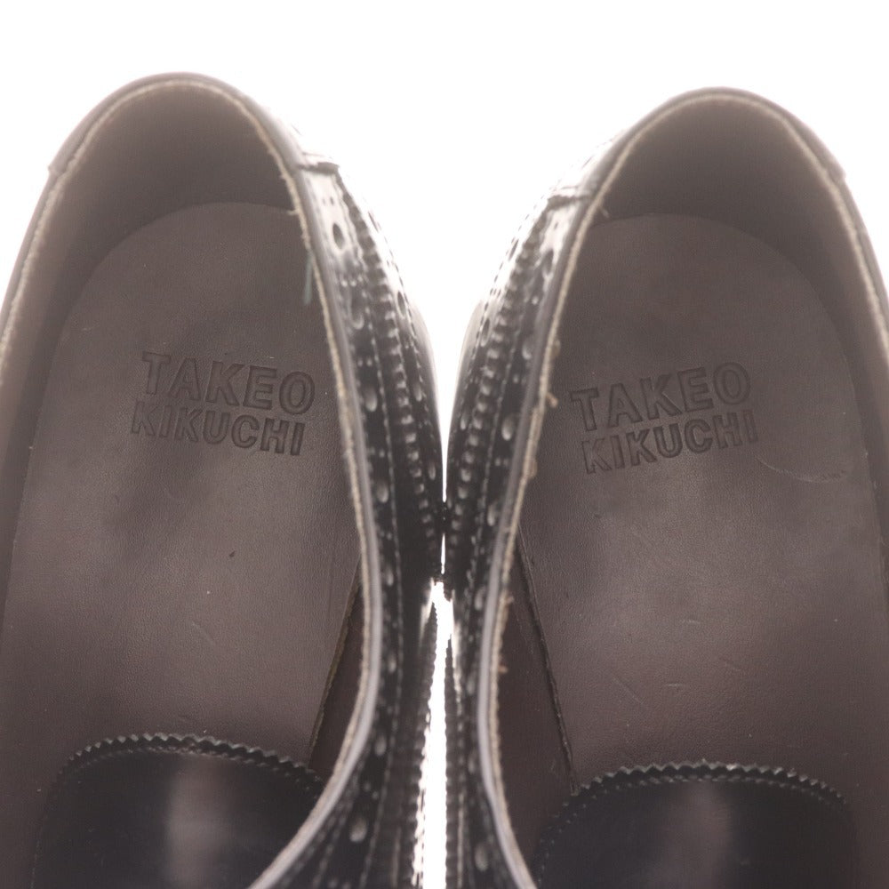 ■ タケオキクチ ドレスシューズ 070-01337 オックスフォード ウィングチップ 革靴 メンズ 06 （26.5～27.0相当） ブラック