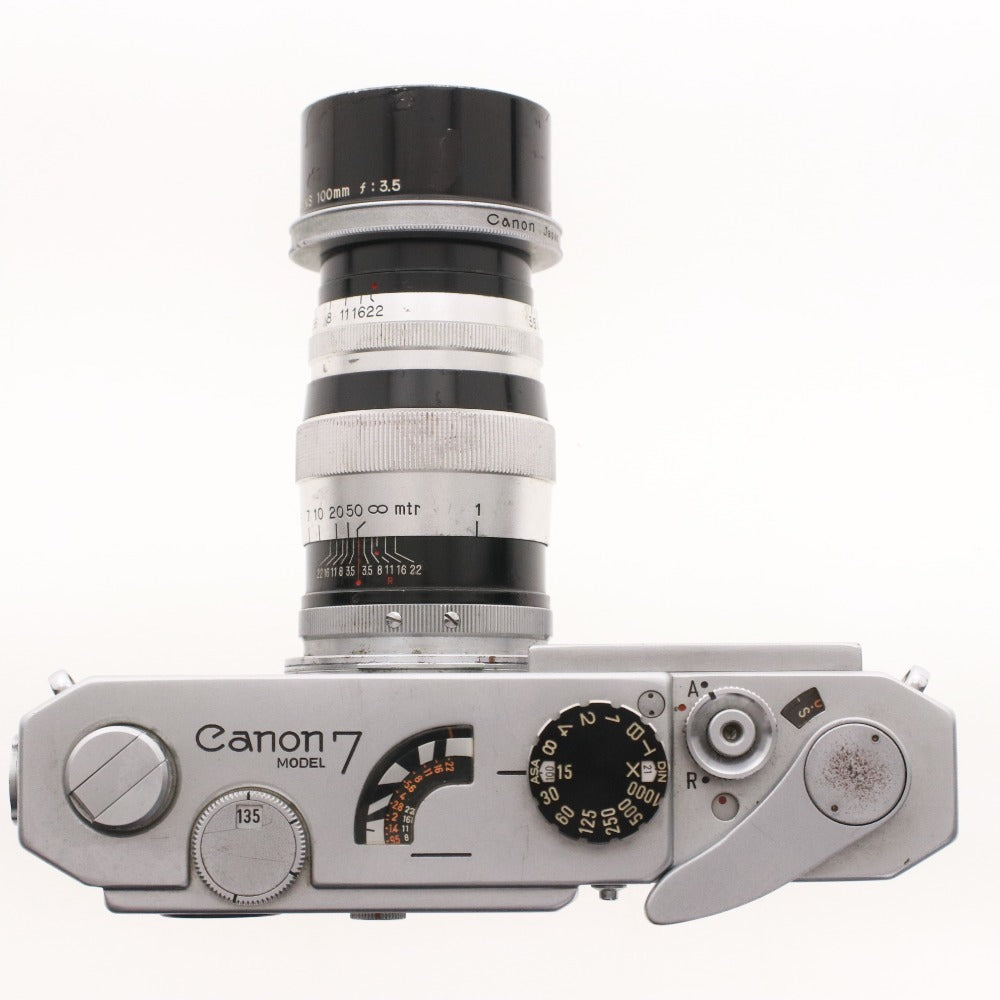 ■ キャノン カメラ Canon7 No.868134 フィルムカメラ レンズ 100mm f:3.5 No.53764 動作確認済み