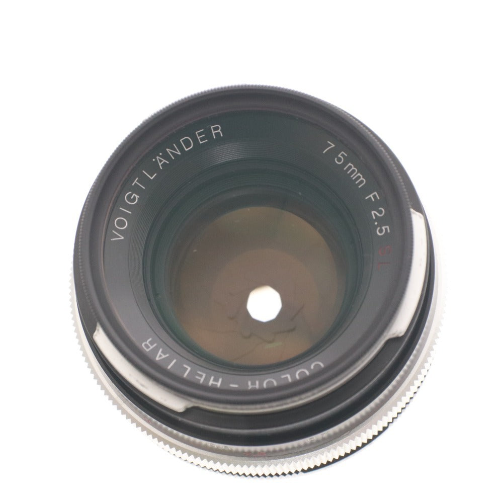 ■ レンズカバー付き COSINA コシナ カメラレンズ COLOR-HELIAR 75mm F2.5 SL 中望遠レンズ 映写性能 一眼レフ 光学機器 カメラ用品