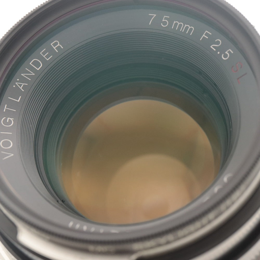 ■ レンズカバー付き COSINA コシナ カメラレンズ COLOR-HELIAR 75mm F2.5 SL 中望遠レンズ 映写性能 一眼レフ 光学機器 カメラ用品