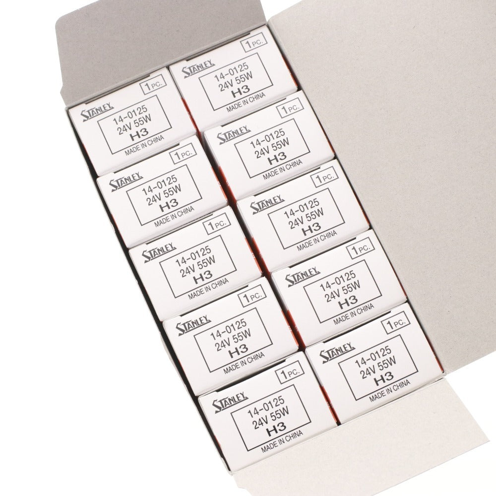 ■ STANLEY スタンレー ハロゲン電球 14-0125 25V55W H3 10個セット まとめ売り 箱付き 未使用