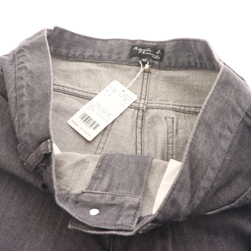 ■ Agnes B. Homme denim pants, long pants, bottoms, straight, men's size 40, gray, with tags, unused