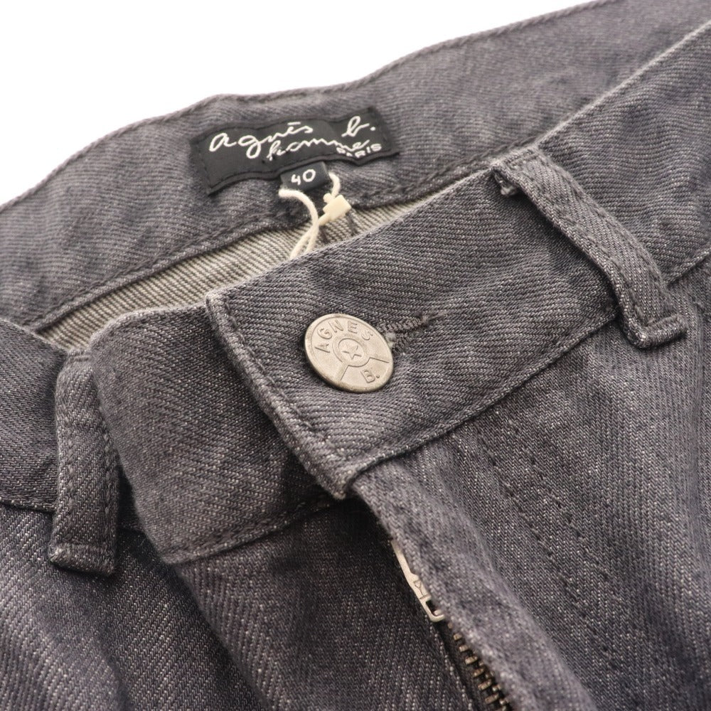 ■ Agnes B. Homme denim pants, long pants, bottoms, straight, men's size 40, gray, with tags, unused