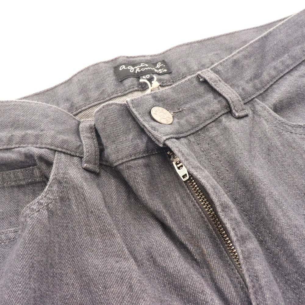 ■ Agnes B. Homme denim pants, long pants, bottoms, straight, men's size 40, gray, with tags, unused