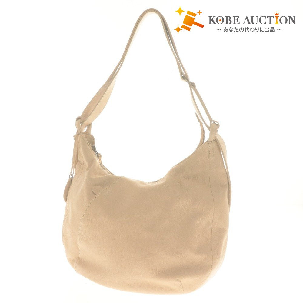 ■ MOTHERHOUSE マザーハウス ショルダーバッグ リュックサック 鞄 2way レザー レディース ベージュ 袋付き