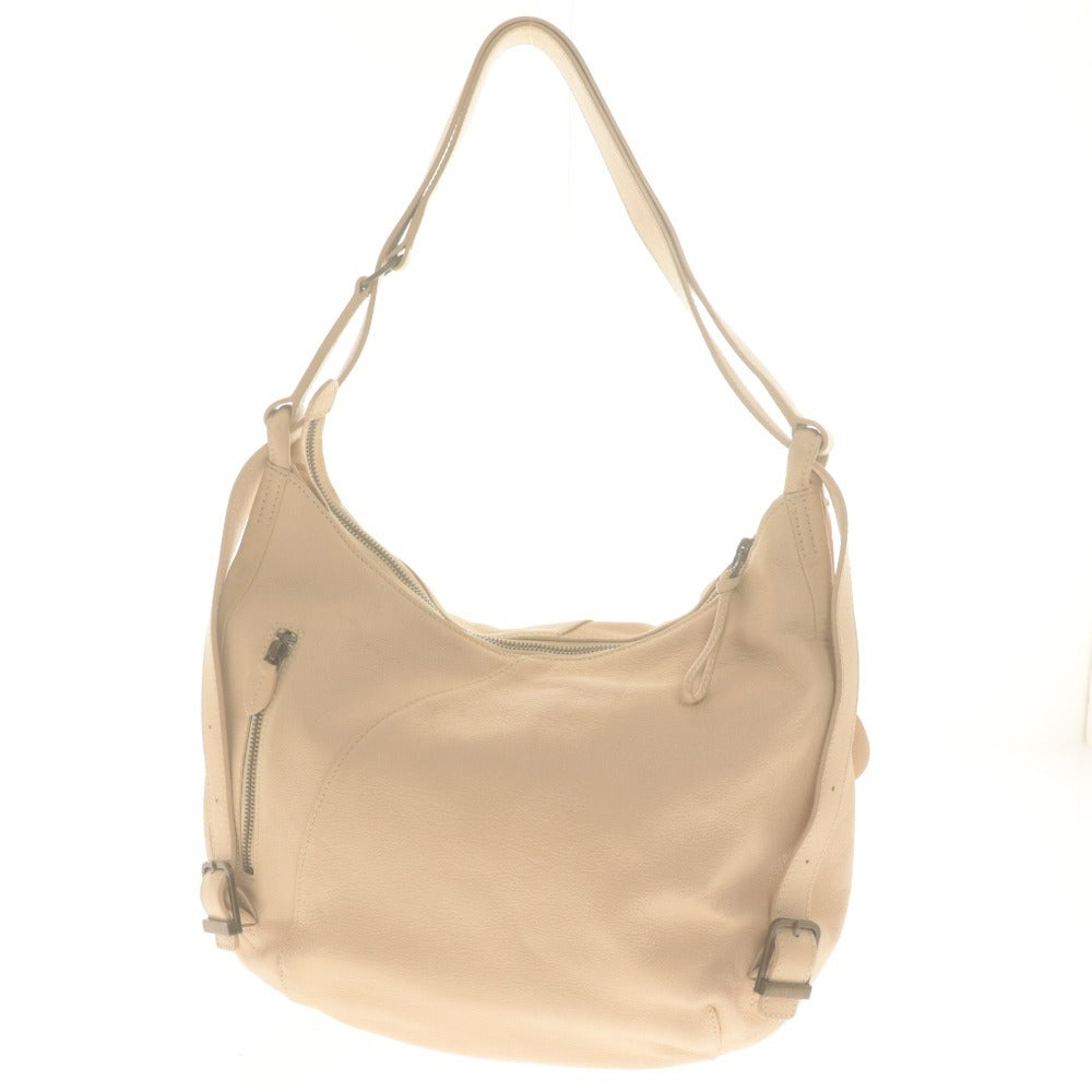■ MOTHERHOUSE マザーハウス ショルダーバッグ リュックサック 鞄 2way レザー レディース ベージュ 袋付き