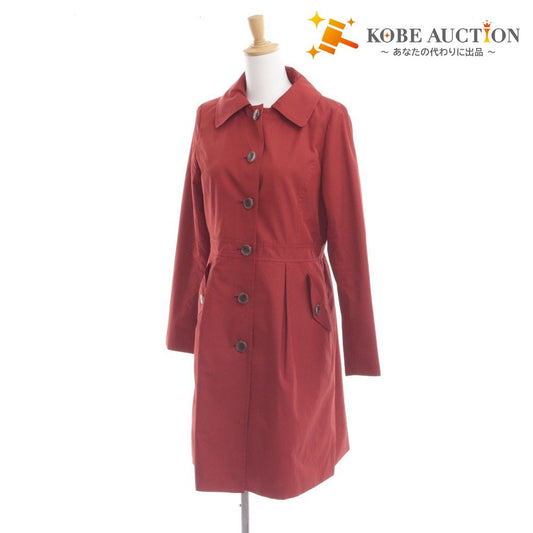 ■ アマカ コート アウター 無地 ボタン ポケット レディース 38 レッド系