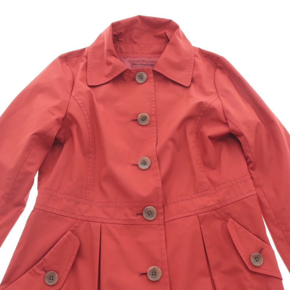 ■ アマカ コート アウター 無地 ボタン ポケット レディース 38 レッド系