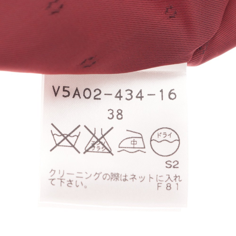 ■ アマカ コート アウター 無地 ボタン ポケット レディース 38 レッド系