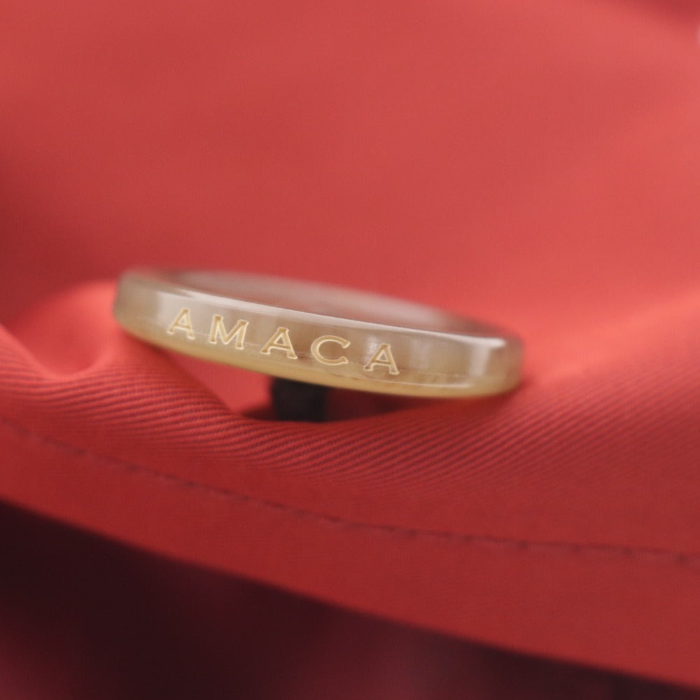 ■ アマカ コート アウター 無地 ボタン ポケット レディース 38 レッド系