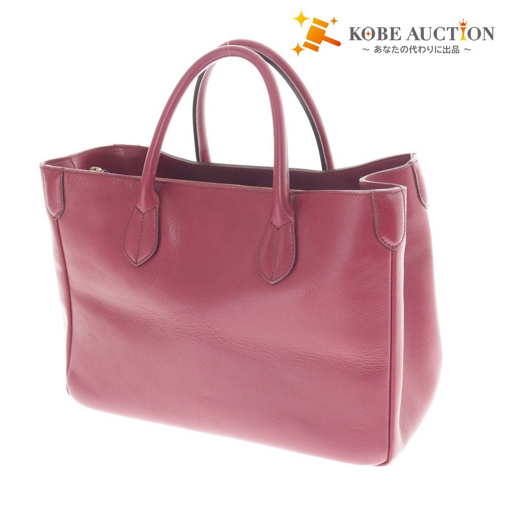 ■ アクセソワドゥマドモワゼル ハンドバッグ 鞄 チャック ポケット レザー レディース レッド系