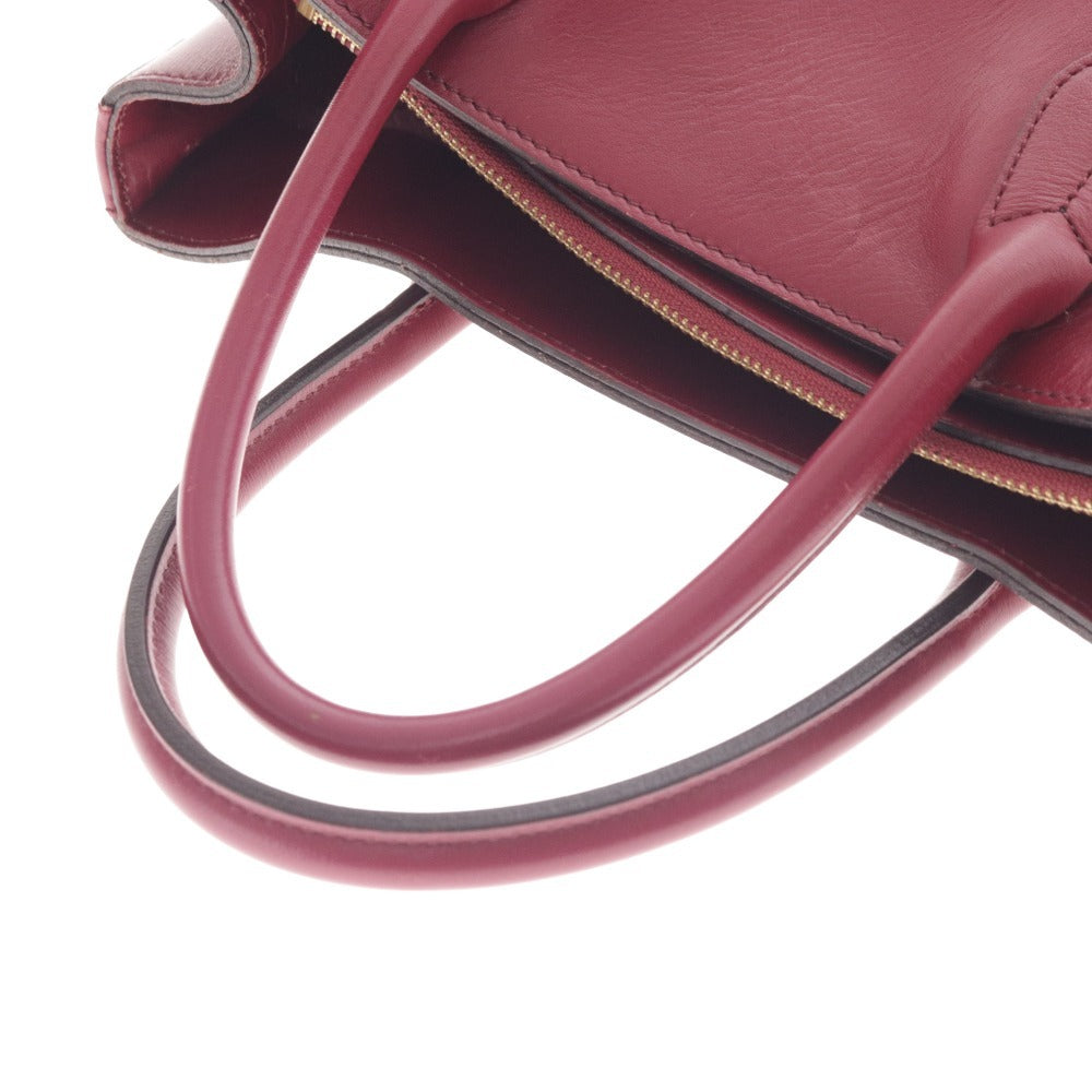 ■ アクセソワドゥマドモワゼル ハンドバッグ 鞄 チャック ポケット レザー レディース レッド系