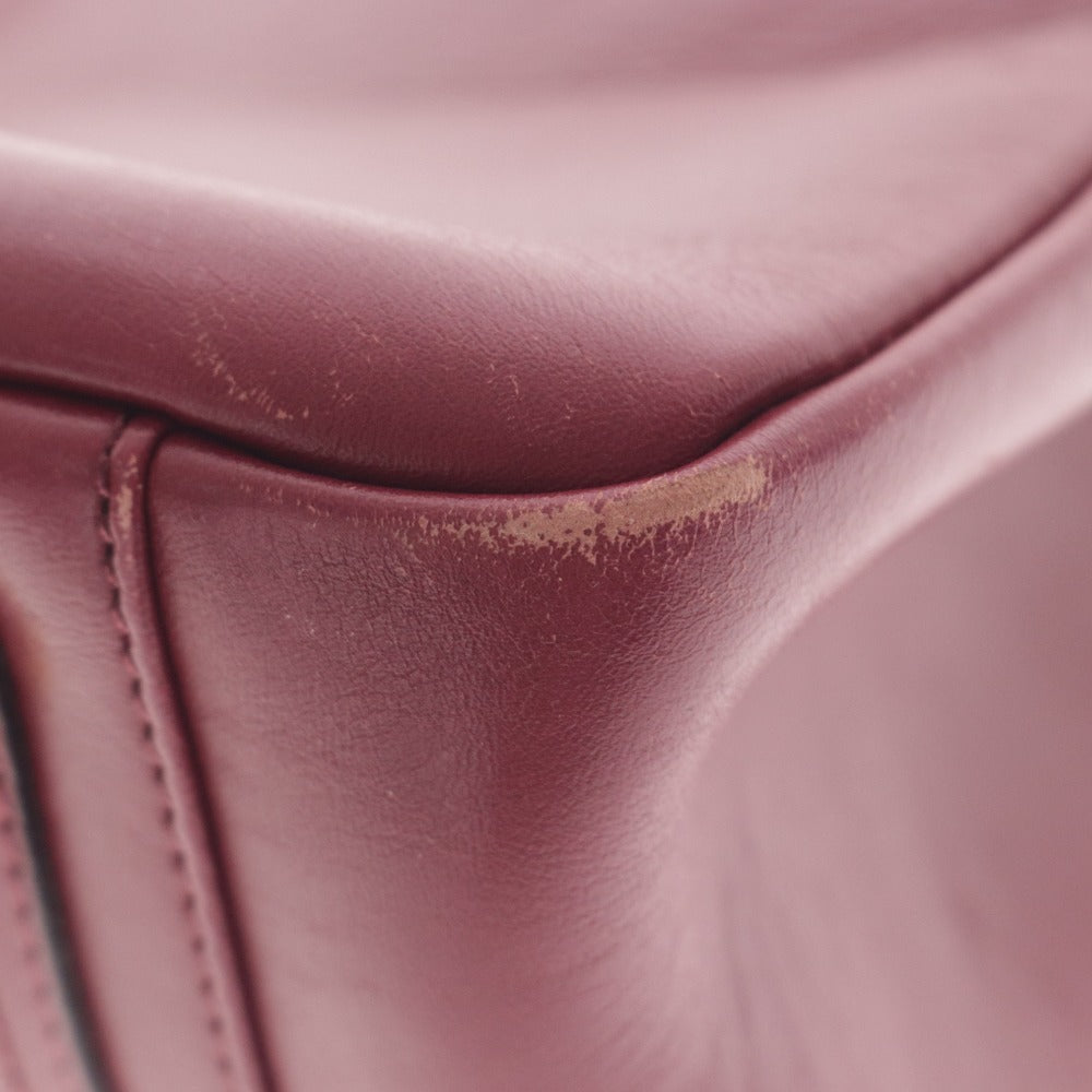 ■ アクセソワドゥマドモワゼル ハンドバッグ 鞄 チャック ポケット レザー レディース レッド系