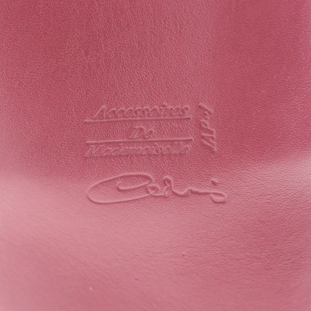 ■ アクセソワドゥマドモワゼル ハンドバッグ 鞄 チャック ポケット レザー レディース レッド系