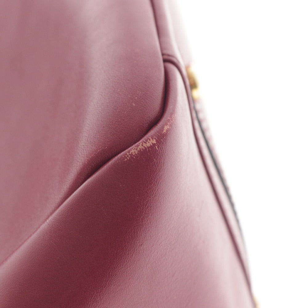 ■ アクセソワドゥマドモワゼル ハンドバッグ 鞄 チャック ポケット レザー レディース レッド系