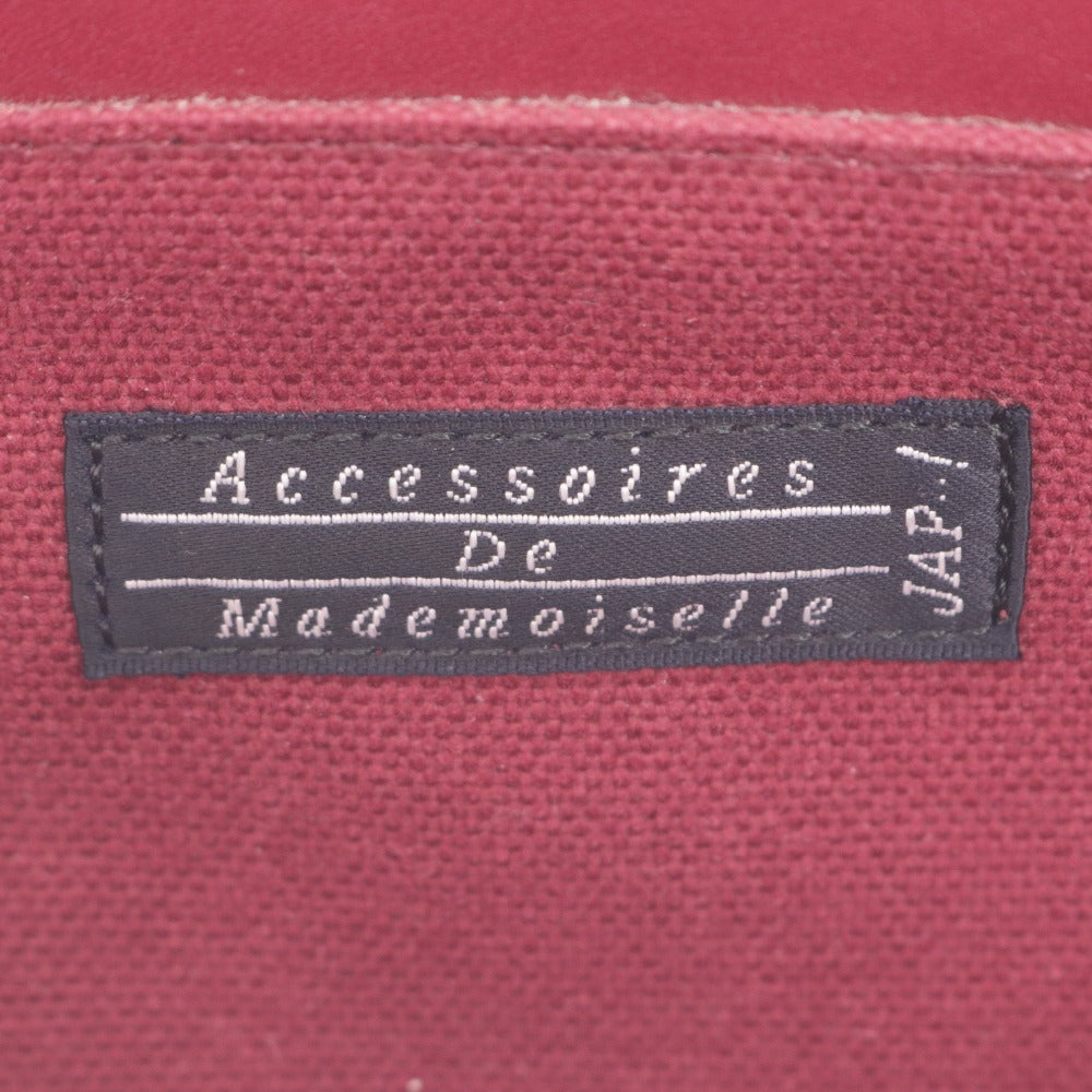 ■ アクセソワドゥマドモワゼル ハンドバッグ 鞄 チャック ポケット レザー レディース レッド系