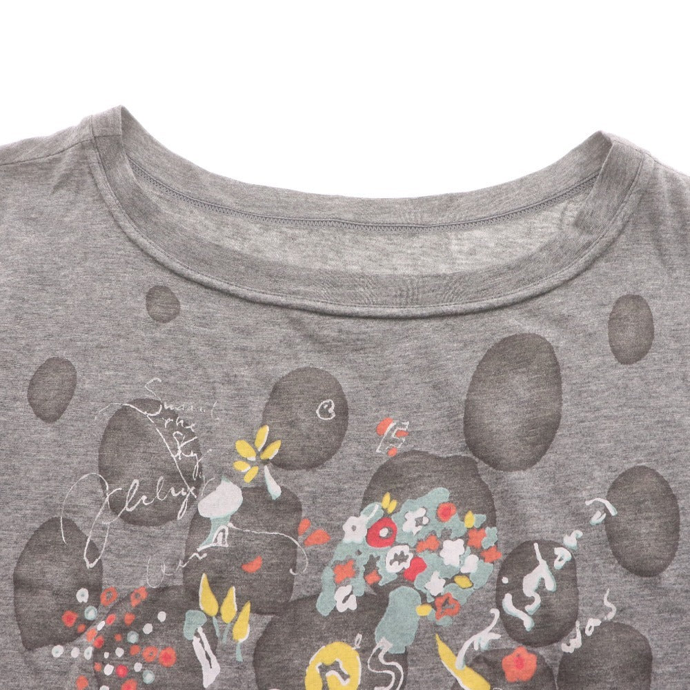 ■ イオコムイオ チュニック 半袖 02114418 トップス ポケット プリント フレンチスリーブ レディース 40(L相当）グレー