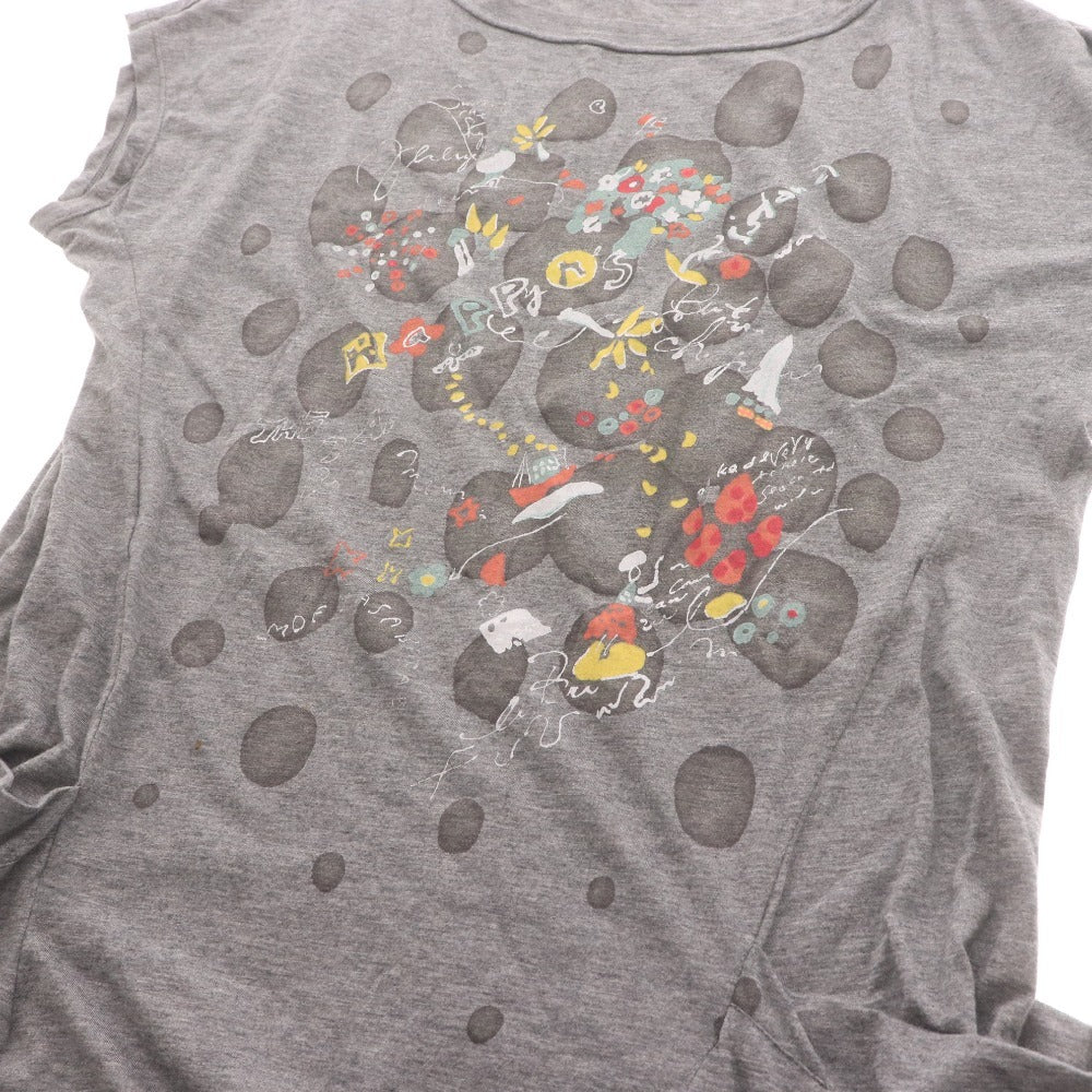 ■ イオコムイオ チュニック 半袖 02114418 トップス ポケット プリント フレンチスリーブ レディース 40(L相当）グレー