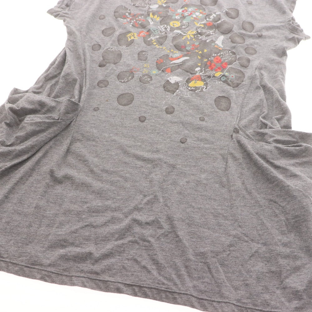 ■ イオコムイオ チュニック 半袖 02114418 トップス ポケット プリント フレンチスリーブ レディース 40(L相当）グレー