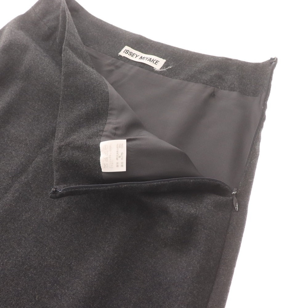 ■ イッセイ ミヤケ ロングスカート IM04FG081 ウール Aライン レディース 3(166~170相当) グレー