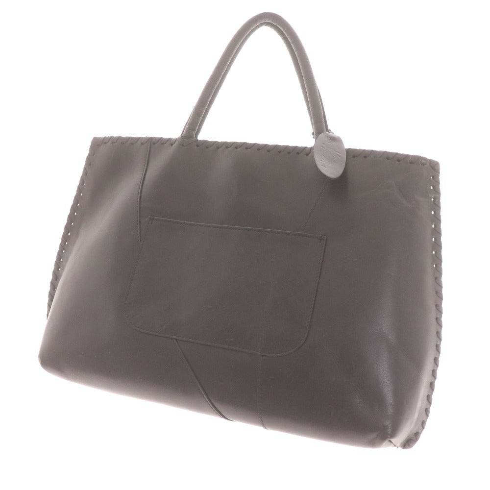 IBIZA Tote Bag, Hand-Stitched, Genuine Leather, Made in Japan, Women's, Black