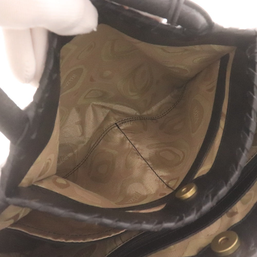 IBIZA Tote Bag, Hand-Stitched, Genuine Leather, Made in Japan, Women's, Black