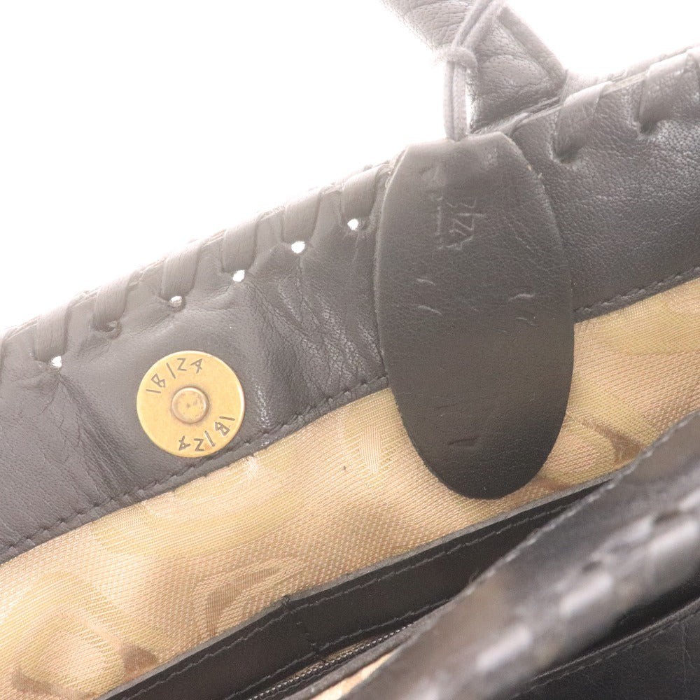 IBIZA Tote Bag, Hand-Stitched, Genuine Leather, Made in Japan, Women's, Black