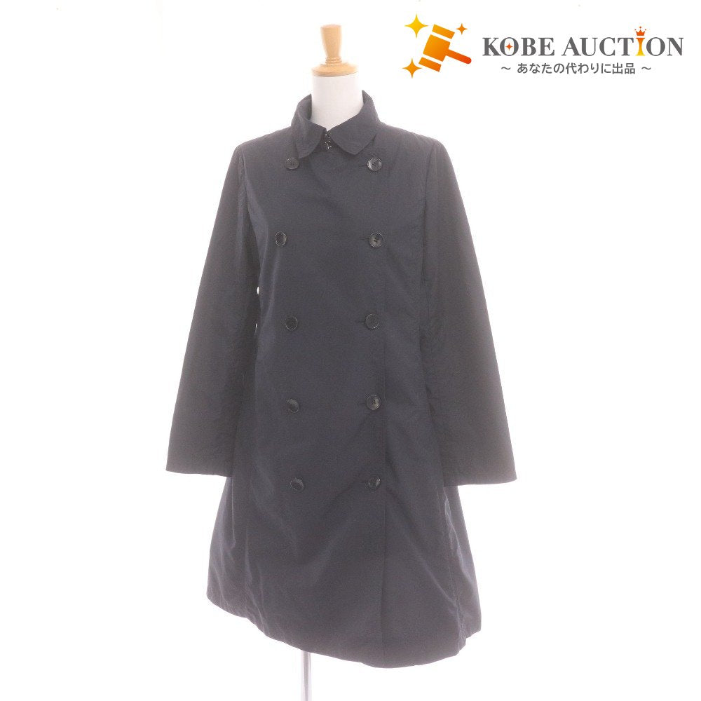 AMACA Double-Breasted Women's Trench Coat (V5A48-281-29) in Dark Navy (Size 38, Equivalent to M)