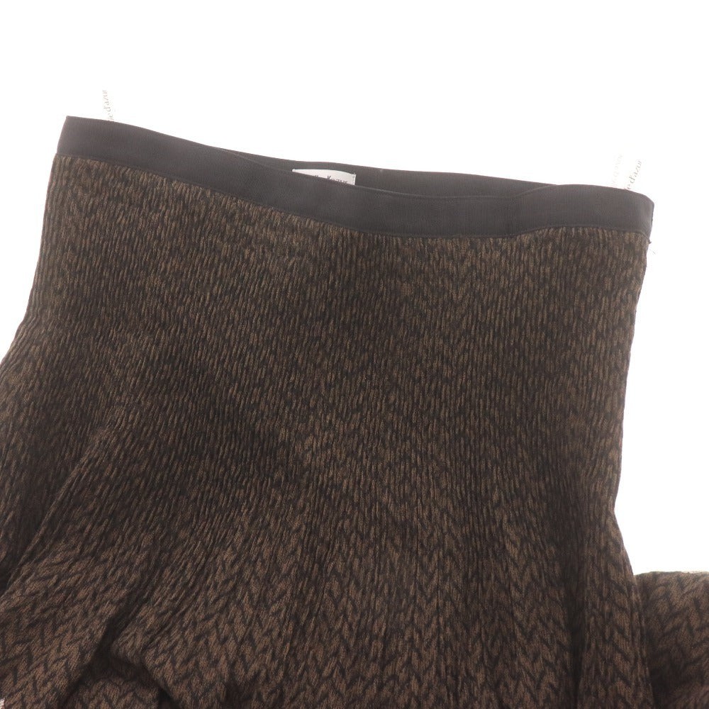 ■ ビルダジュール ロングスカート ボトムス フレア 日本製 総柄 レディース 44(XXL相当） ブラウン系 未使用