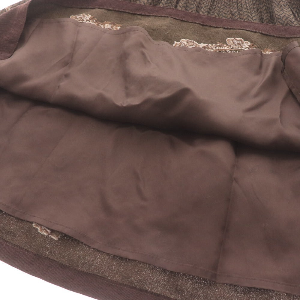 ■ ビルダジュール ロングスカート ボトムス フレア 日本製 総柄 レディース 44(XXL相当） ブラウン系 未使用