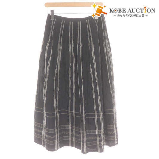 ■ インテレクション ロングスカート ボトムス 日本製 ギャザー レディース 42(XL相当）ブラック系 未使用