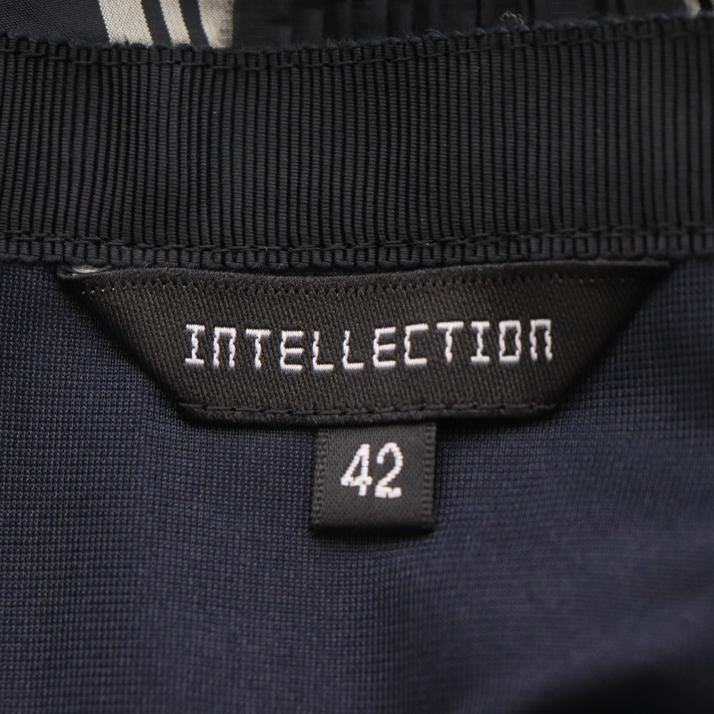 ■ インテレクション ロングスカート ボトムス 日本製 ギャザー レディース 42(XL相当）ブラック系 未使用