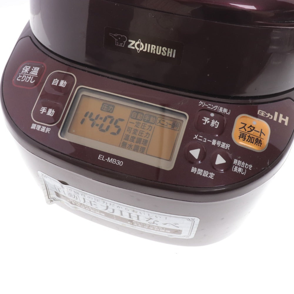 ■ Zojirushi Automatic Pressure IH Pot EL-MB30 Electric Pressure Cooker Stewed Home Appliance 1.5L Bordeaux Power Supply Confirmed Accessories Included