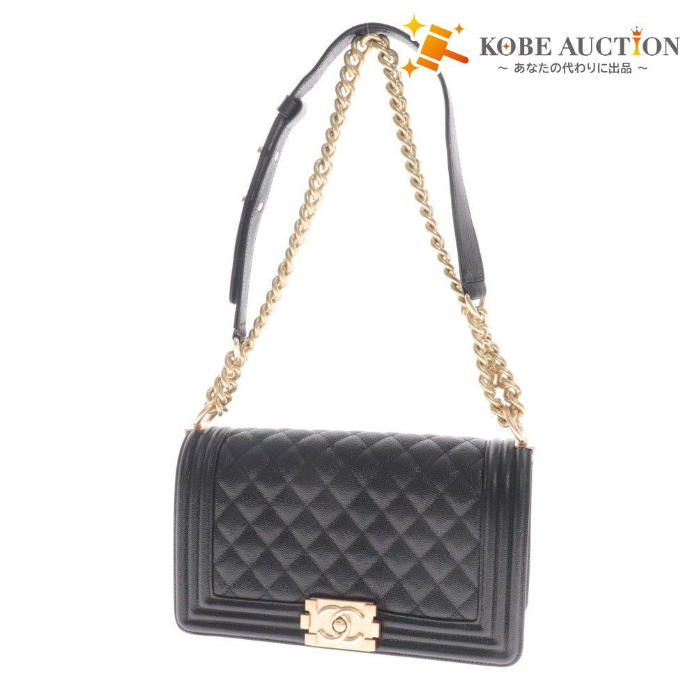 ■ ボーイシャネル ショルダーバッグ 鞄 チェーン マトラッセ レディース ブラック ゴールド 付属品付き ギャランティカード付き 未使用