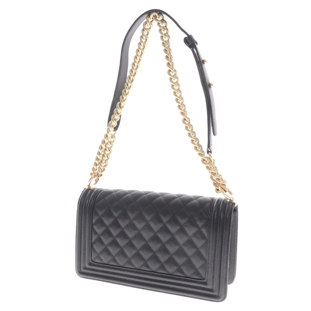 ■ ボーイシャネル ショルダーバッグ 鞄 チェーン マトラッセ レディース ブラック ゴールド 付属品付き ギャランティカード付き 未使用