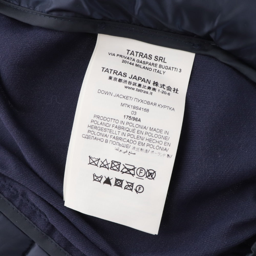■ TATRAS Light Down Jacket MTK19S4168 Outerwear, Switching Nylon, Men's, 03, Navy